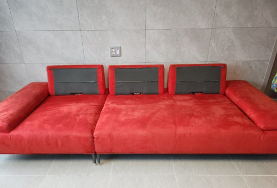 패브릭 소파 청소 작업 사레